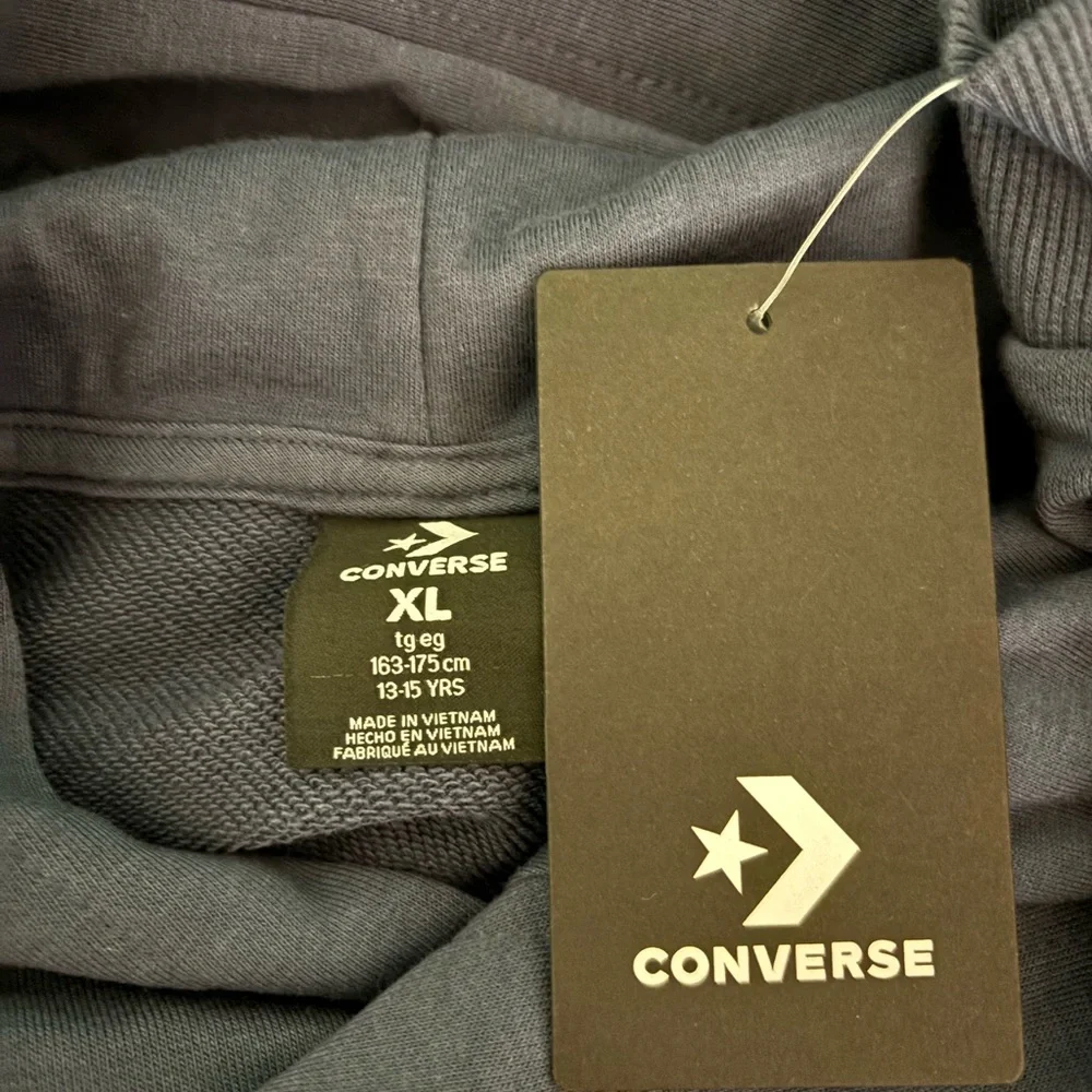 Converse Boys XL Blue Logo Hoody NWT Casual‎ Front Pocket Cotton Blend Hoodie